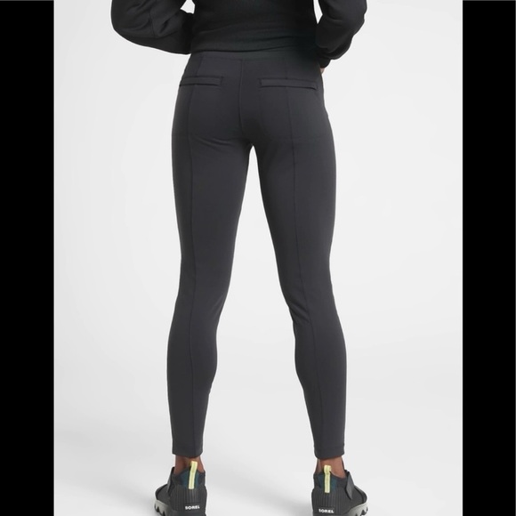 Athleta Delancey Gleam Tight Leggings Black High Rise Size Medium Shiny Shimmer - Picture 2 of 11